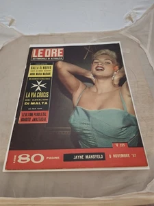 1957 Novembe4 9 LE ORE MAGAZINE - JAYNE MANSFIELD COVER VF - Picture 1 of 2