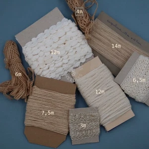 Bundle of 6 Tiny Lace Borders and Insertions - Vintage French Cotton Bobbin Lace - Picture 1 of 6