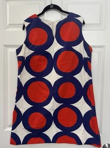 Vintage Mod Minikleid Rot Weiß Blau Op Art Geometrisch Etuikleid - Bild 1 von 15