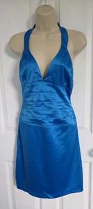 Stylish Jane Norman, Blue, Halterneck Dress. Size 14, ( More Like a 10/12 ). - Picture 1 of 8