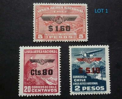 Chile Airmail stamps LAN 1940 Scott C51,52,53  Lot 1 - Image 1 of 2