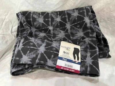 Leggings Capri Feminina Terra & Sky Plus Size 2X 20W-22W Cinza Nova Com Etiqueta - Imagem 1 de 4