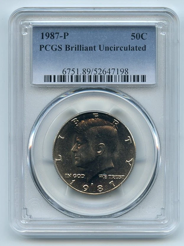 1987 50C Kennedy Half Dollar PCGS Brilliant Uncirculated BU - Image 1 of 1
