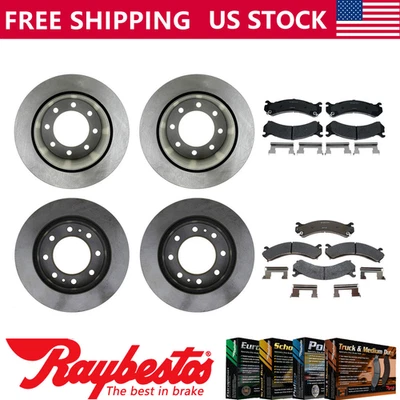 Para Chevrolet Silverado 3500 HD 2009 rotores de freno delanteros traseros pastillas de freno de cerámica Foto 1 de 4