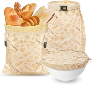 2 Stück Bienenwachsbrotbeutel für Sauerteig wiederverwendbare Baumwollbeutel für hausgemachte Brote - Bild 1 von 13