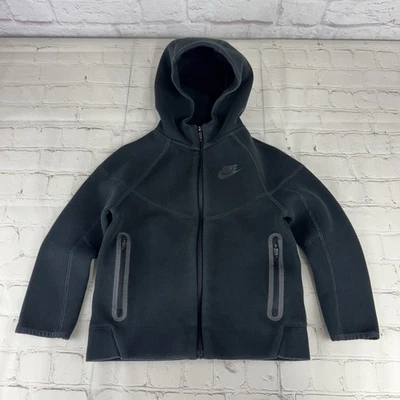 Nike Tech Fleece Full Zip Black Hoodie Size Boys Kids 7 Large 6-7 Year Old - Image 1 of 4