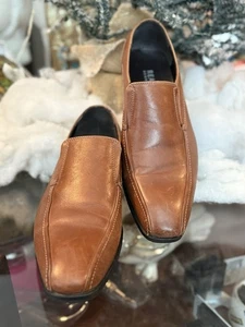 Kenneth Cole REACTION Men's Other Half Saddle Tan Slip-On Loafer 8.5M - Picture 1 of 13