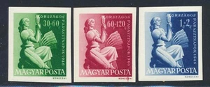 HUNGARY 1946 Cpl XF/S ImPerf MNH/** Agricultural Congress Set, Wheat,Lady Farmer - Picture 1 of 2