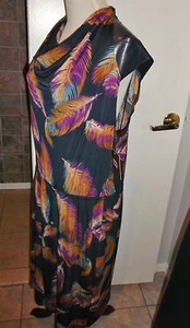 Ellen Tracy Faux Leather Trim Drape Neck Dress NWT$79 Sz L - Picture 1 of 4