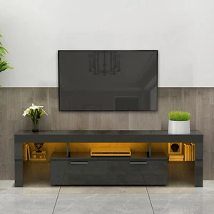 Unità supporto TV armadio centrale console multimediale intrattenimento da tavolo con luci LED - Foto 1 di 12