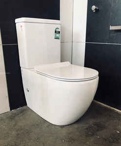 Turbo Flush wall faced close-coupled toilet suite slim UF soft close seat@MEL - Picture 1 of 6