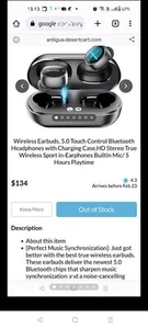 Wireless Earbuds, 5.0 Touch Control Bluetooth Headphones with Charging... - Picture 1 of 6