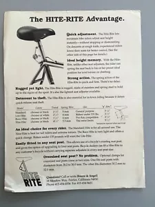 Vintage Original HITE RITE Fahrradflieger 1990 - Bild 1 von 2
