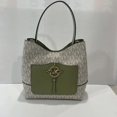 $358 MICHAEL KORS WOMEN AMY LG HONO SHOULDER BAG LGT SAGE MULTI COLOR - Image 1 of 4