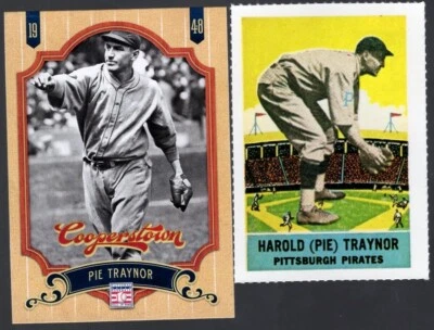 Pie Traynor Lot of 2 2012 Panini Cooperstown/Dover Reprint of 1933 DeLong - Image 1 of 2
