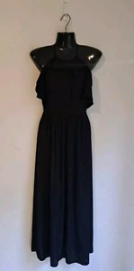 Witchery Dress Black Halter Sleeveless Frill - Size 4 - Good Condition (273) - Picture 1 of 9