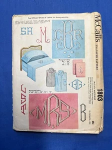 Antique Vintage Original 1950s McCall's Multi-Blue Pattern Transfer 1803 - Picture 1 of 3