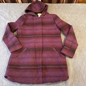 Levi’s mid length hooded full zip purple tweed insulated coat women M - Picture 1 of 11