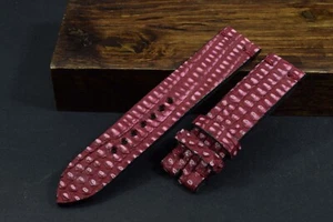 UHRENARMBAND 20/20 115/75 MM ECHT ECHSE LEDER BURGUNDY SPOTT MA STRAP 149 - 150 - Picture 1 of 9