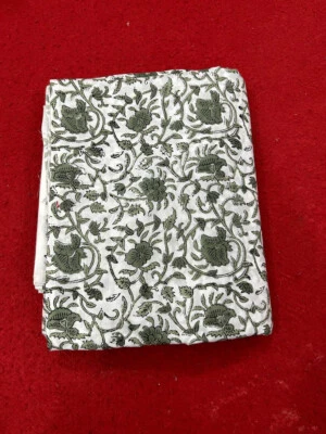 5 Yard Hand Block Print Cotton Indian Dressmaking Fabric Craft Sewing Hand Craft - Image 1 of 4
