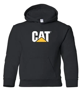 Caterpillar CAT Equipment Youth Hooded Black Sweatshirt Hoodie - Picture 1 of 1