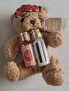 Winterberry 3 Piece Gift Set  Plush Stuffed Bear Sleep Mask Shower Gel Lotion - Picture 1 of 6