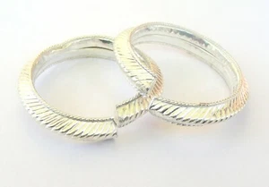 HANDMADE  PURE SILVER  WOMAN BANGLE SIZE ADJUSTABLE 47.8 GRAM FREE SHIP  BG 20 - Picture 1 of 2