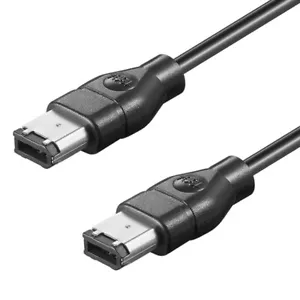 6-pin - 6-pin FireWire Kabel 1,8m IEEE 1394a Stecker 400 DV Camcorder ca 2m - Bild 1 von 1