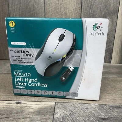 Logitech (MX 610) Left-Hand Laser Cordless Scroll Mouse W/ Receiver *BRAND NEW* - Image 1 of 4