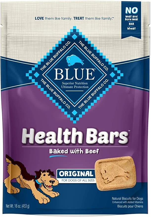 Blue Buffalo Health Bars Baked With Beef 16oz Exp 1/22