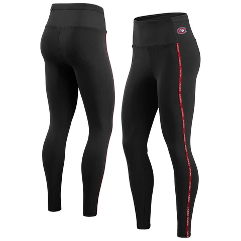 Women's WEAR by Erin Andrews Black Montreal Canadiens Stretch Leggings Cover