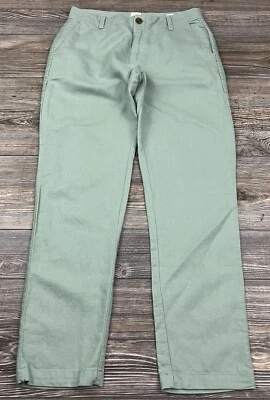 Gap Women's Girlfriend Chino Pants Size 2 Regular Green Lagenlook Crochet Trim - Image 1 of 4