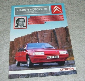 CITROEN RANGE BROCHURE HAMLETS MOTORS LONDON E1 1986 BX CX VISA 2CV C15 - Picture 1 of 5
