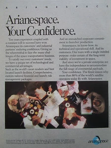 4/1990 PUB ARIANESPACE ARIANE SPACE ESPACE FUSEE CNES ESA SATELLITE ORIGINAL AD - Picture 1 of 1