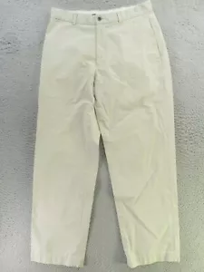 Brooks Brothers Pants Mens 32x28 Beige Flat Front Straight Chino Hudson - Picture 1 of 10