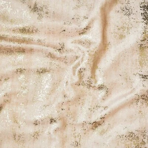 Cream Gold Foil Printed Fabric By The Yard, Printed Textured Velvet Fabric - Picture 1 of 8