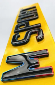 4D Black 6mm & MSport Gel on Front & Rear Show Number Plates - Assembled - Picture 1 of 6