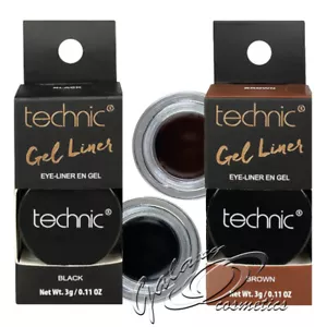 Technic Gel Pot Eyeliner Long lasting, Vegan. Black, Brown - Picture 1 of 3