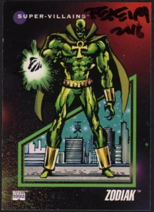 ZODIAK Ghost Rider Mark Texeira SIGNIERT Original Art Sketch 1992 Marvel 3 Karten - Bild 1 von 2