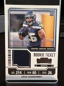 2023 Contenders Zach Charbonnet Rookie Ticket Patch Variation #TS38V Seahawks - Picture 1 of 3