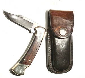 Buck USA 112 Ranger ebony handle hunting knife w/sheath ,72mm circa 1996 - Picture 1 of 2