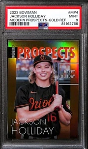 2023 Bowman Jackson Holliday Orioles Modern Prospects Gold-Ref #MP4 PSA9 - Picture 1 of 2
