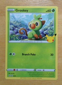 Tarjetas Pokémon McDonald's 2021 25 aniversario 8/25 tarjeta base Grookey - Imagen 1 de 2
