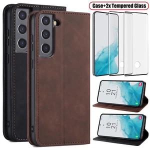 Für Samsung Galaxy S22/S22+ 5G Hülle Stoßfest Leder Cover / Displayschutz - Bild 1 von 24