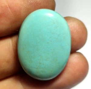 22,70 Ct 100% Naturale Arizona Turchese Ovale Liscio Cabochon Pietra Preziosa Sciolta AR26 - Foto 1 di 4