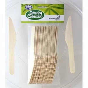 25pk Wooden Knives 165mm - Picture 1 of 1