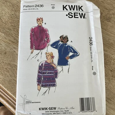 Kwik Sew 2436 Misses TOPS Sewing Pattern Sz XS S M L XL Uncut Factory Folded - Image 1 of 4