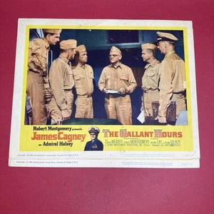 (2) 1960 ORIGINAL *THE GALANT HOURS LOBBY CARD 11X14" CAGNEY/MONTGOMERY #4 & #7 - Imagen 1 de 5