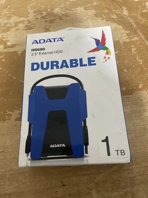 Adata HD680 1TB 2.5” External HDD Durable Blue New In Box - Image 1 of 2