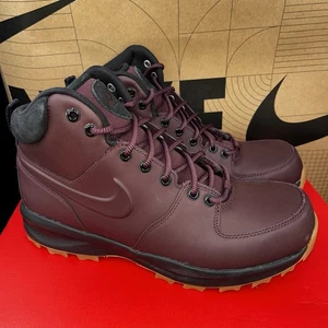 NEW Nike Manoa Leather Boots Burgundy Crush HF7095 600 Men Size 10.5 - Picture 1 of 8